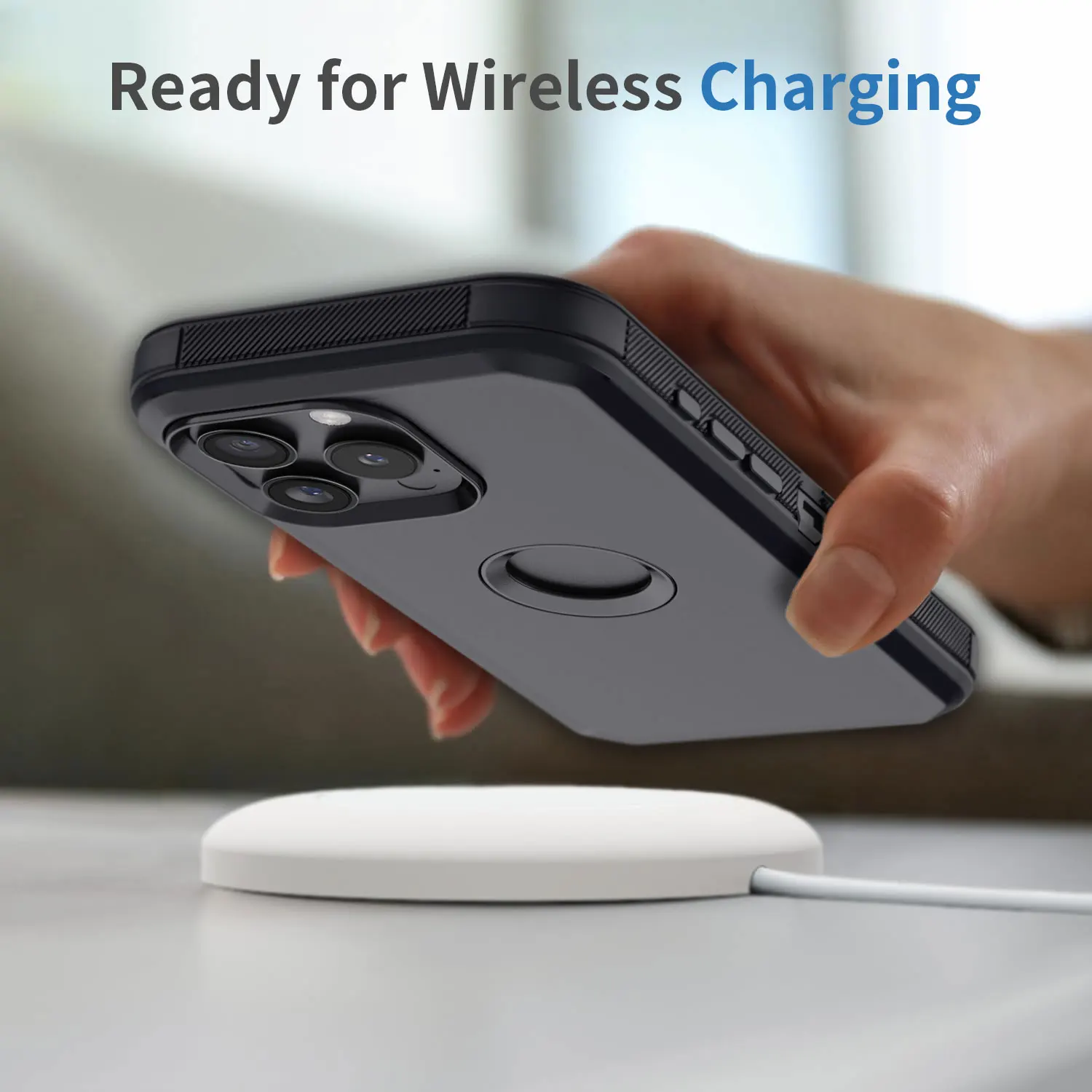 Czarne etui na iPhone'a 16 Pro Max 16 Plus 16 Pro 16 Wytrzymałe, odporne na wstrząsy, twarde, ochronne, wytrzymałe, hybrydowe etui na telefon 3 w 1 warstwy