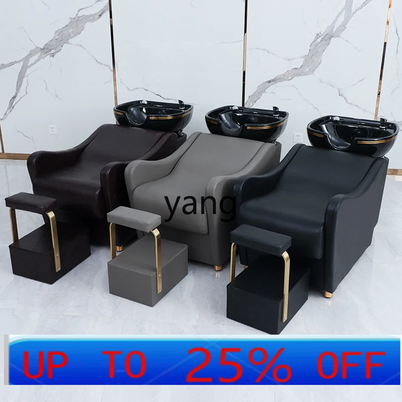 

LHH hair salon special semi-reclining flush bed Chaodian ceramic shampoo bed