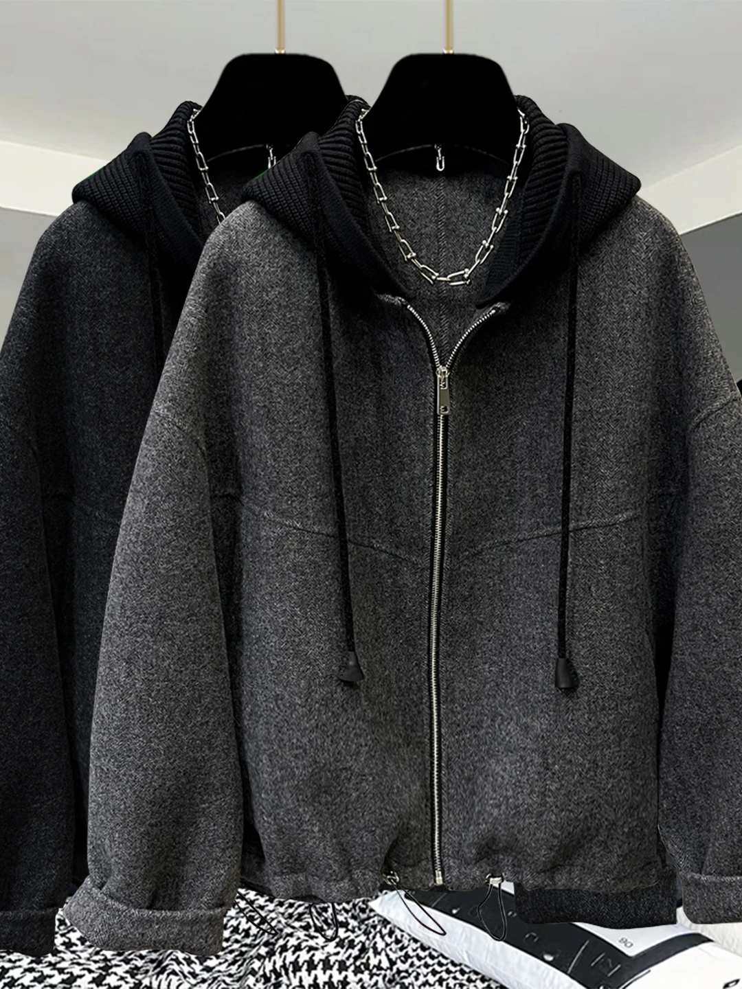 

Мужская толстовка-худи в стиле ретро на молнии, свободного кроя, для весны и осени, повседневная, универсальная, модная верхняя одежда в американском стиле, с длинными рукавами