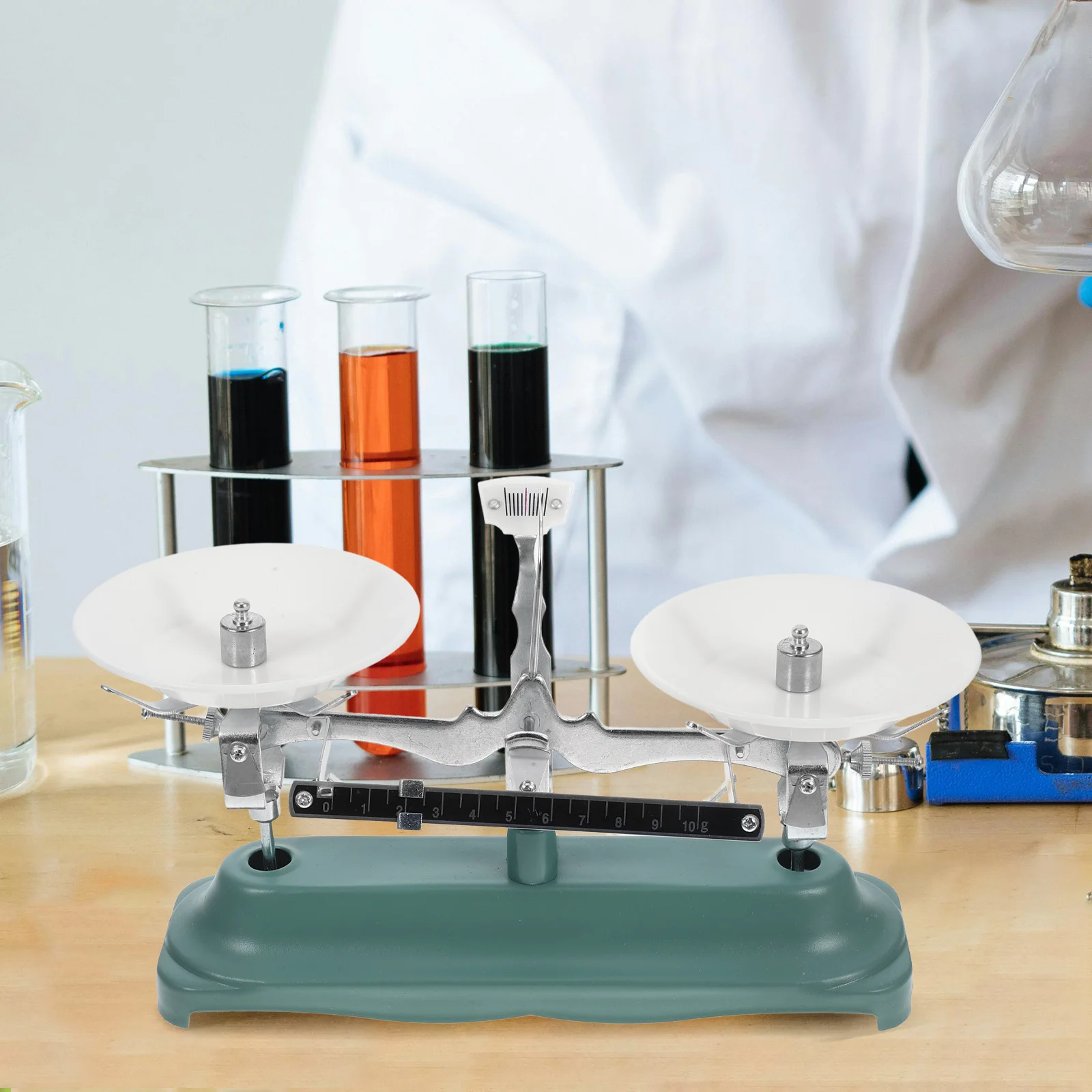 

1Set Portable Balance Scale Laboratory Teaching Tool Scientific Scale with Weights Accurate Measurement