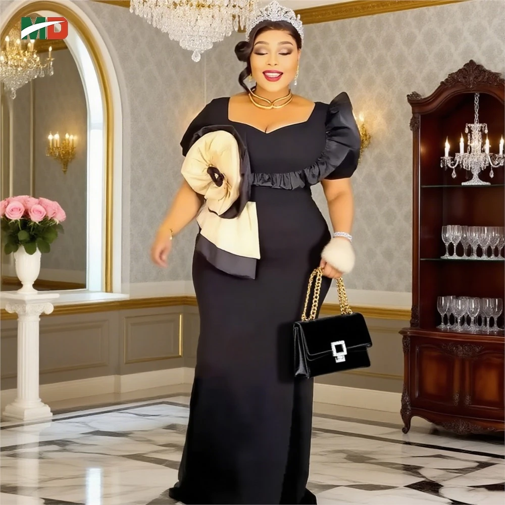 

MD African Clothes For Women Plus Size Dresses Fashion Long Gown Birthday Robes Party Wedding Dress Daily Summer Boubou 2025 New