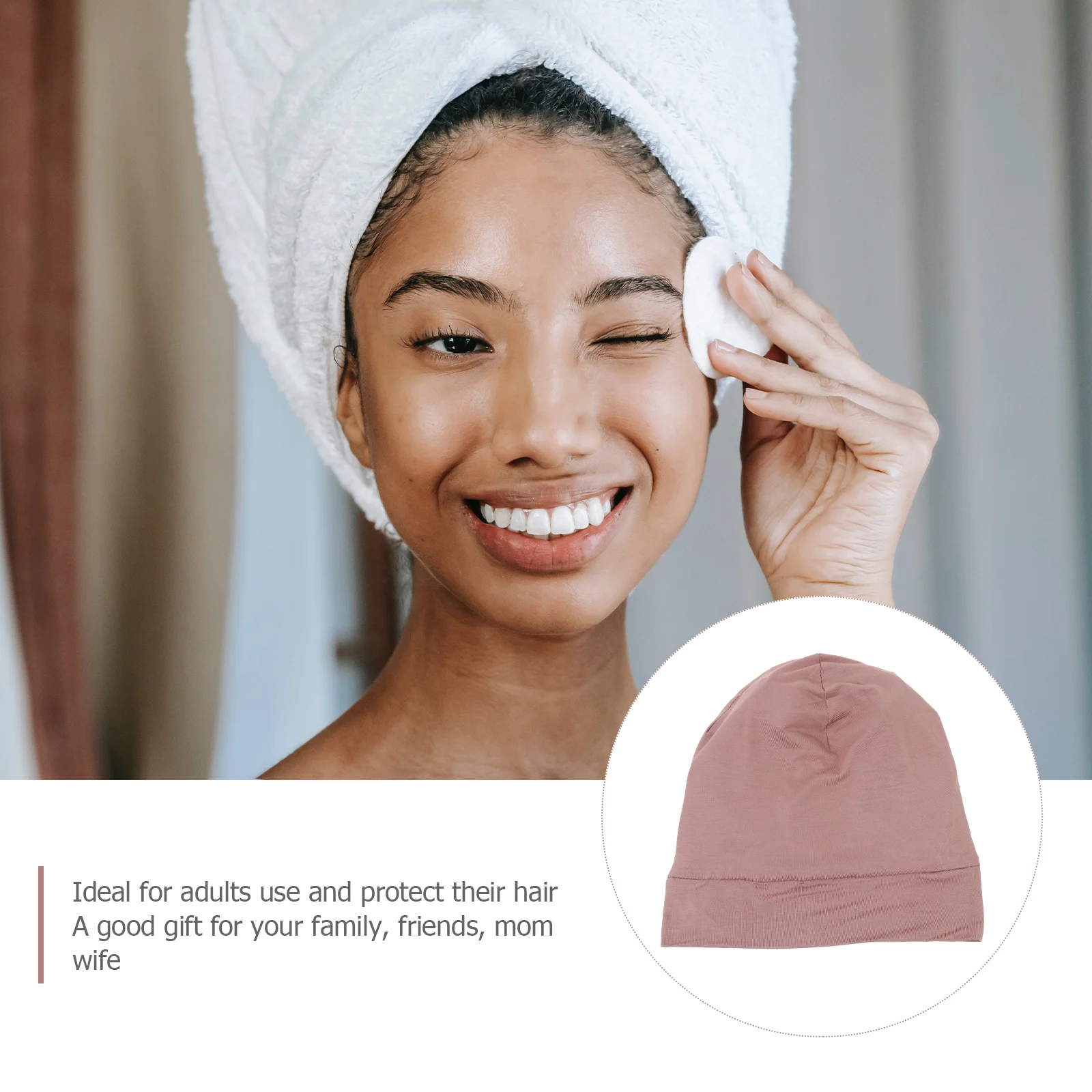 

1pc Long Sleeping Cap Women Hair Protector Elastic Wide Brimmed Cap For Night Bonnet Female Headband Chemo Hat Adult Wrap Hair
