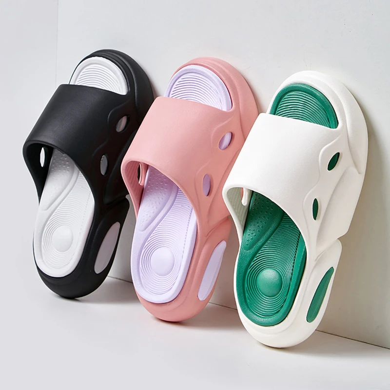 Sport Style Thick Bottom Slippers For Women Men Fashion Design Beach Platform Slides Woman Bathroom Non-Slip Flip Flops Female