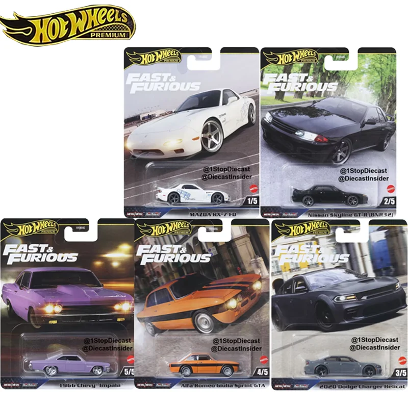 Mattel Hot Wheels 1/64 Fast and Furious 2025 Mix 1 Hnw46K Dodge Charger Hellcat Collectible Car Toy Diecast Vehicle