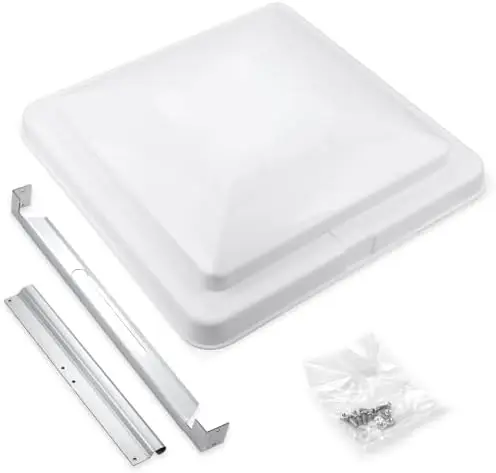 

RV Roof Vent Cover 14" White Plastic Replacement for Trailer Camper Motorhome Skylight - 1 Pack