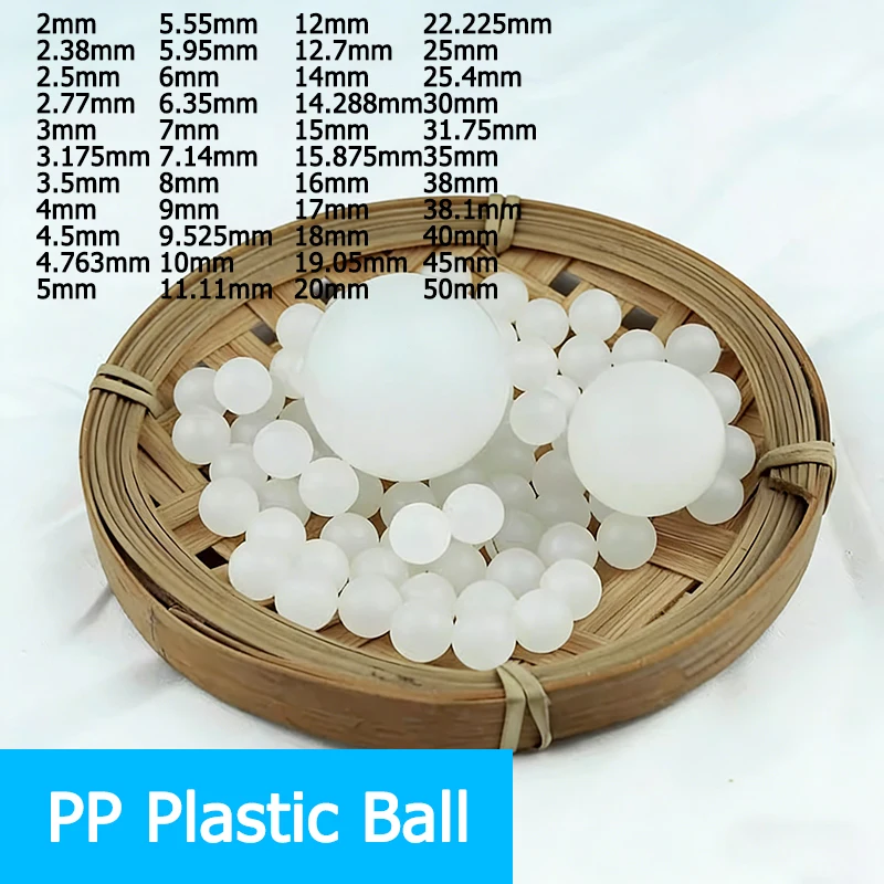 

Solid Polypropylene PP Plastic Ball High Precision Smooth Balls Dia 2mm-50mm for Industrial & DIY Applications