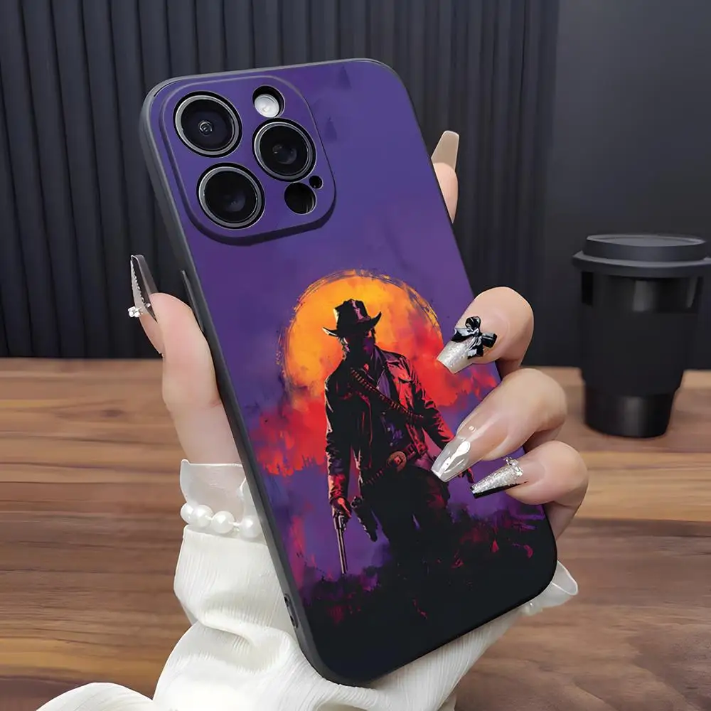 حافظة هاتف Red Dead Redemption RDR2 لهاتف آيفون 17 برو ماكس 15 برو 16 14 بلس 12 13 Mini 11 Pro غطاء ناعم مقاوم للصدمات