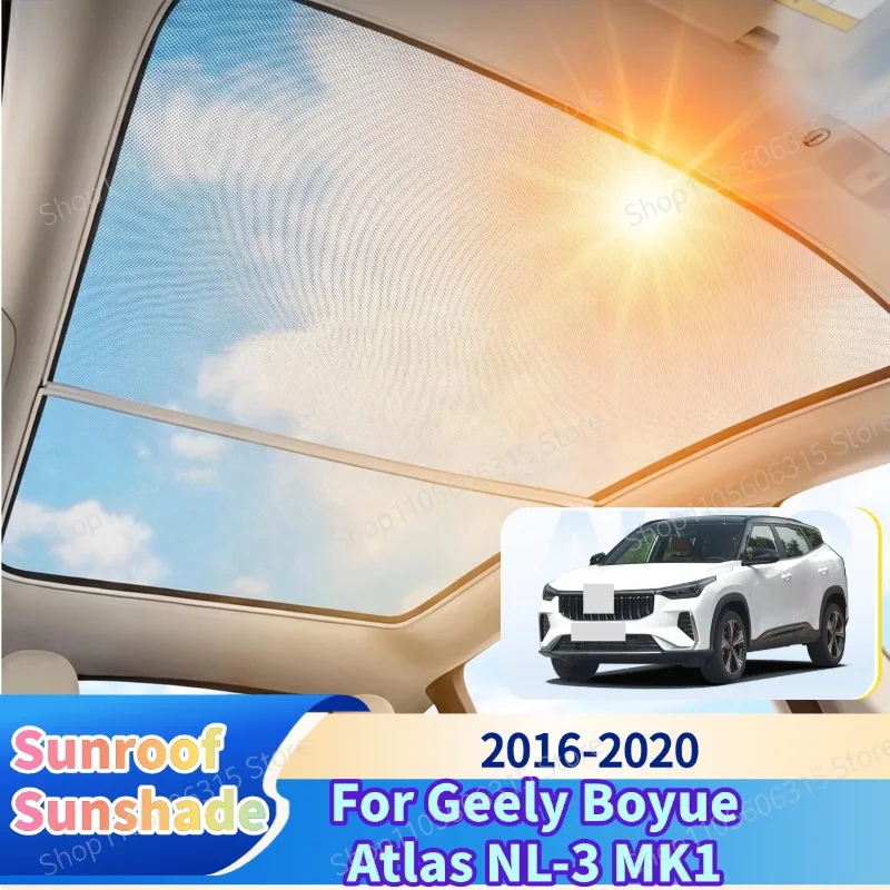 For Geely Boyue Atlas NL-3 Emgrand X7 Sport Accessories 2016-2020 Electrostatic Adsorption Sun Visor Sun Shade Shield Sunroof