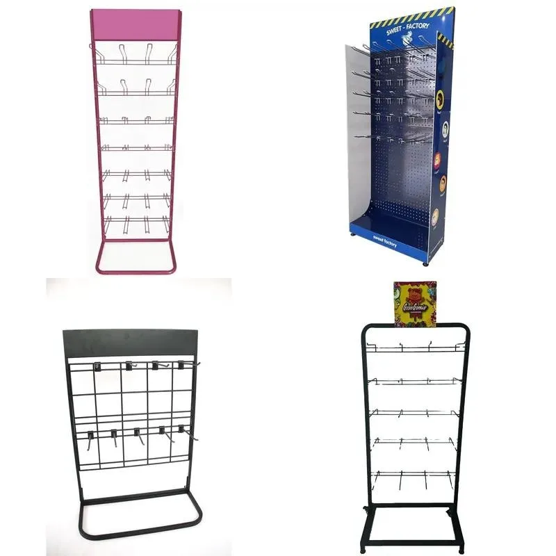 Customizable Candy Display Stand Countertop Floor to Ceiling Rack for Casual Food