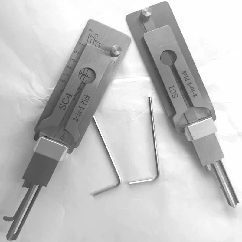 Lishi Pick and Decoder Lock Picking SC1 SC4 2 in1 Locksmith Tools Master Key Decoder Micha Decoder Hooks Topolines To Open Locks