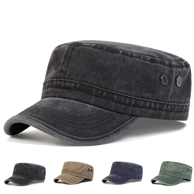 Gorras de Béisbol Unisex de Color Sólido con Orificios de Ventilación, Gorras de Marinero de Primavera y Otoño, Gorras Militares de Capitán para Hombre