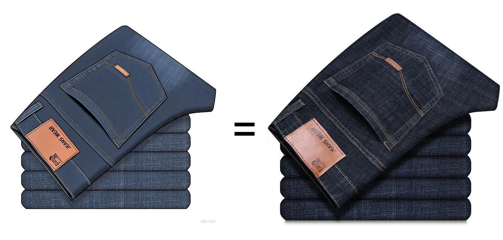 2025 men's fashion business jeans classic style casual elastic slim fit jeans men's denim pants black blue - Image 6