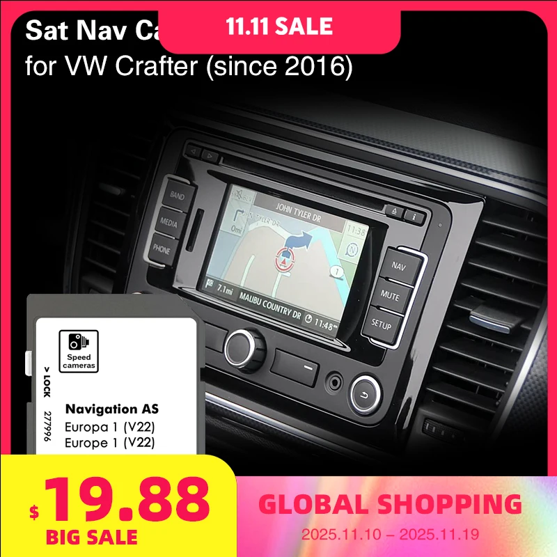 

for VW Crafter Since 2016 AS V22 SD Map Memory Card Italy UK EU Navigation Sat Nav