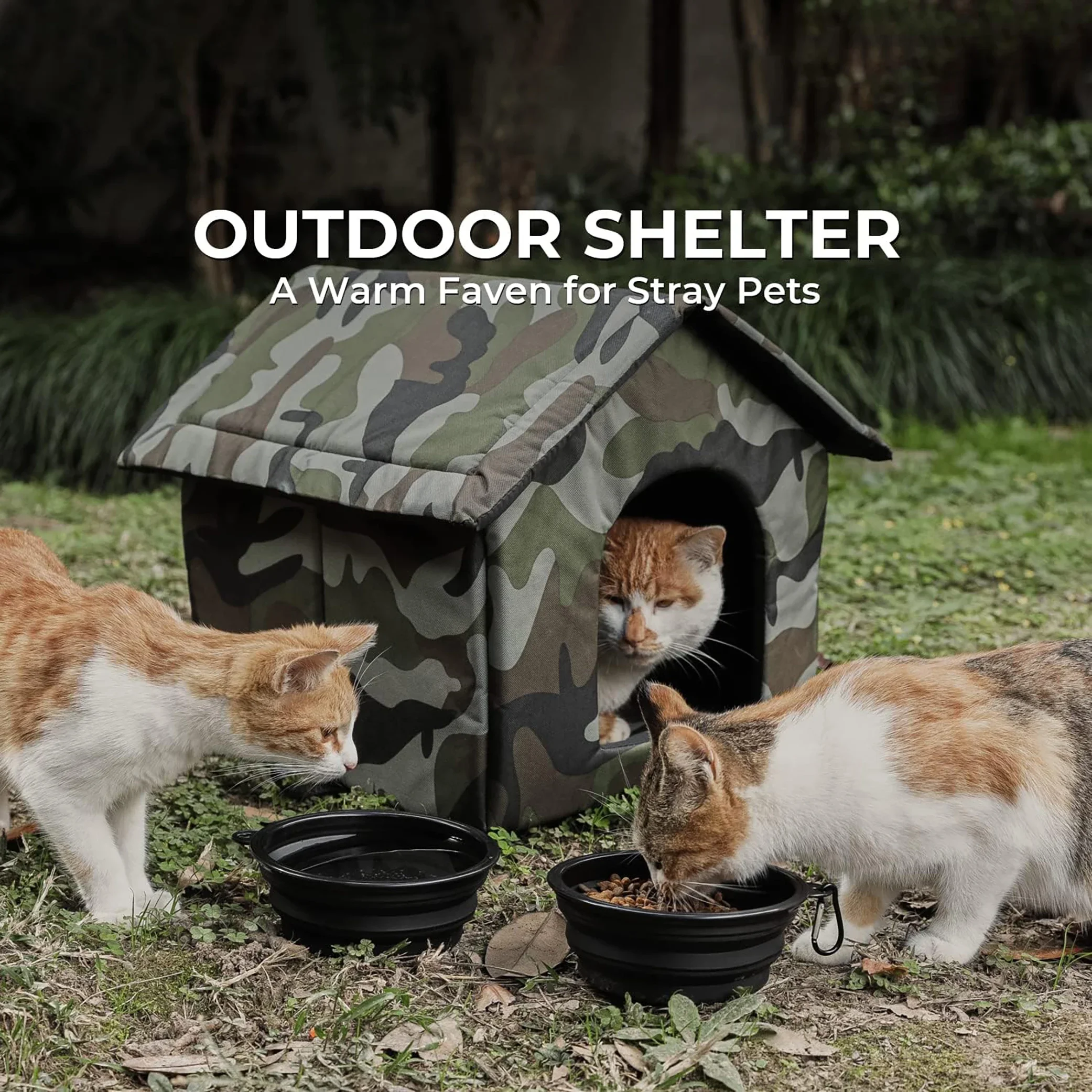 

Outdoor Stray Cats Shelter, House for Cats and Dogs, Waterproof, Weatherproof, Warm, Feral, Pet House