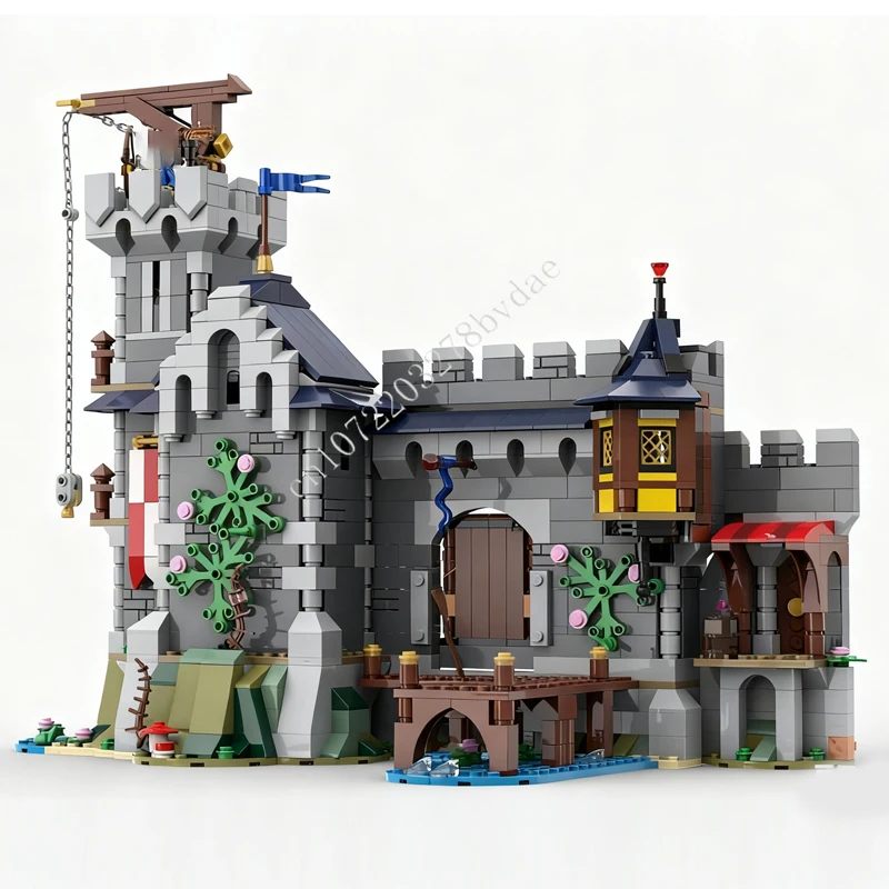 ชุดตัวต่อ MOC 3320 ชิ้น ฉากการต่อสู้ที่ป้อมฟอลแคลนด์ แบบจำลองถนน ของขวัญวันหยุด ชุดประกอบสถาปัตยกรรม ของขวัญวันคริสต์มาสและวันเกิดสำหรับเด็ก