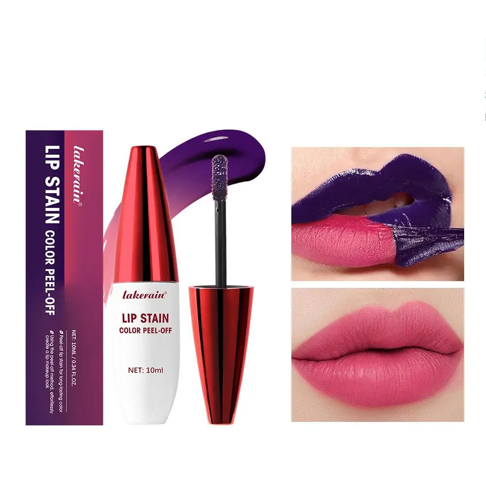 10ml Peel Off Rose Pink Lip GLOSS Matte Outline Contour Transfer กันน้ํา Tint ทน Lip Lip Tear Off TATTOO ธรรมชาติ I8q6