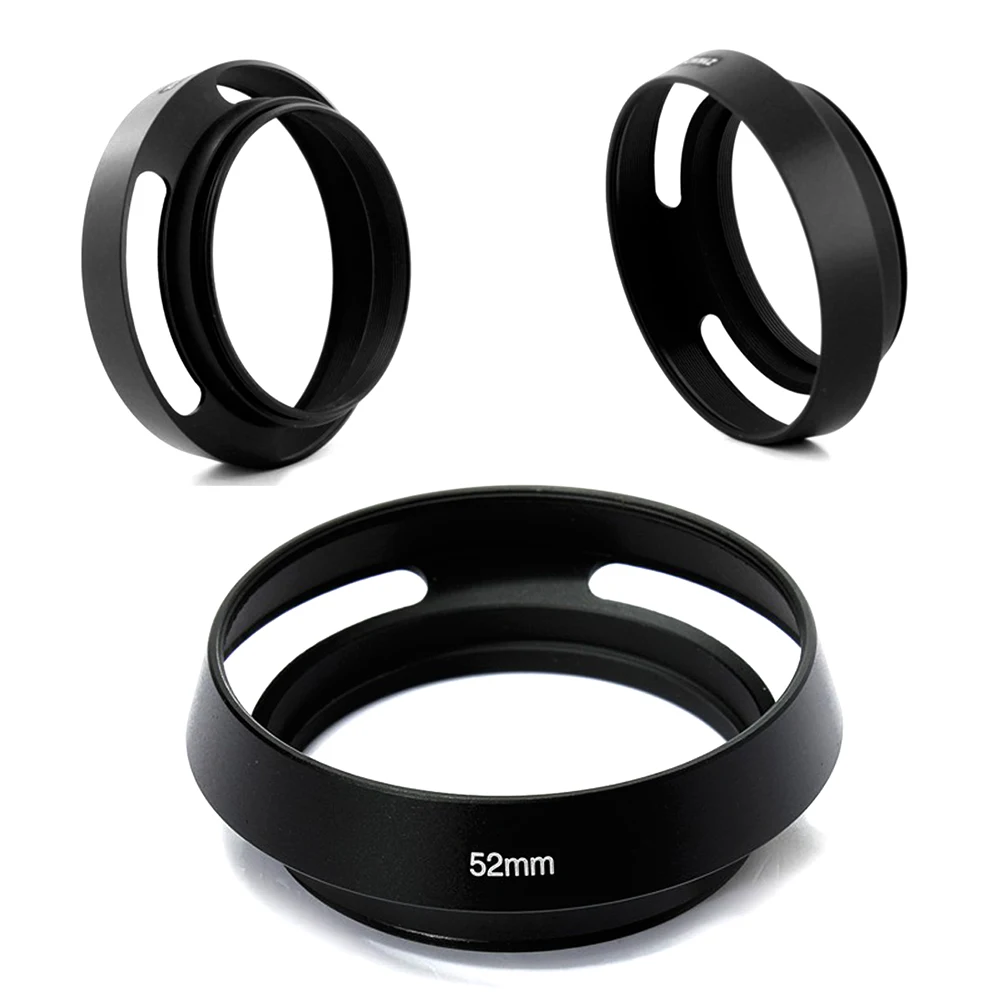 

50pcs/lot Camera Vented Metal Lens Hood 37mm 39mm 40.5mm 43mm 46mm 49mm 52 mm 55mm 58mm 62mm 67mm 72mm 77 Screw Mount Sunshade