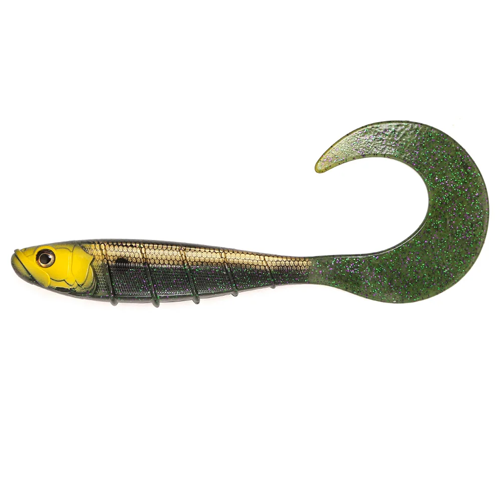 B&U Big Curly Tail Weichköder für Hecht und Muskie, 20cm Raubfisch-Swimbait, künstlicher Grub-Köder, Angelzubehör