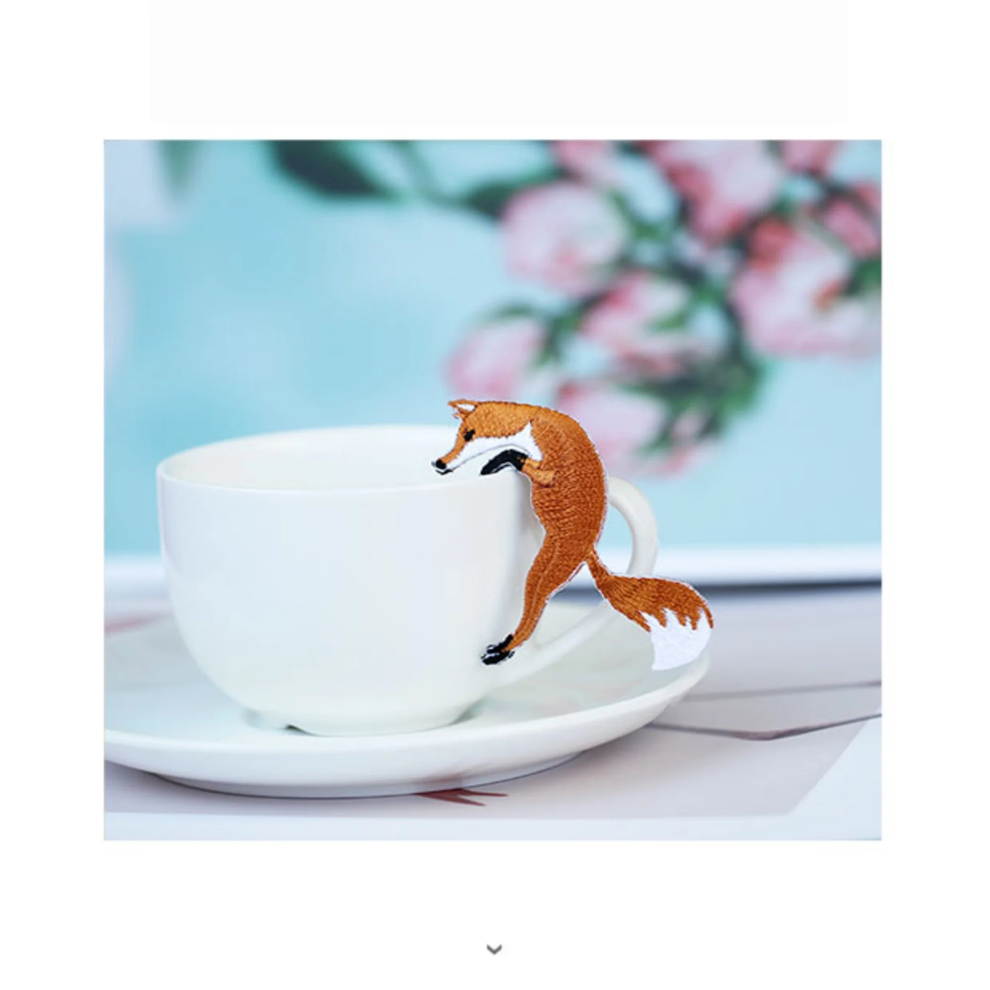 1 piece iron-on Embroidered Appliques, Embroidered Fox,Patches For Dress Supplies, dress DIY