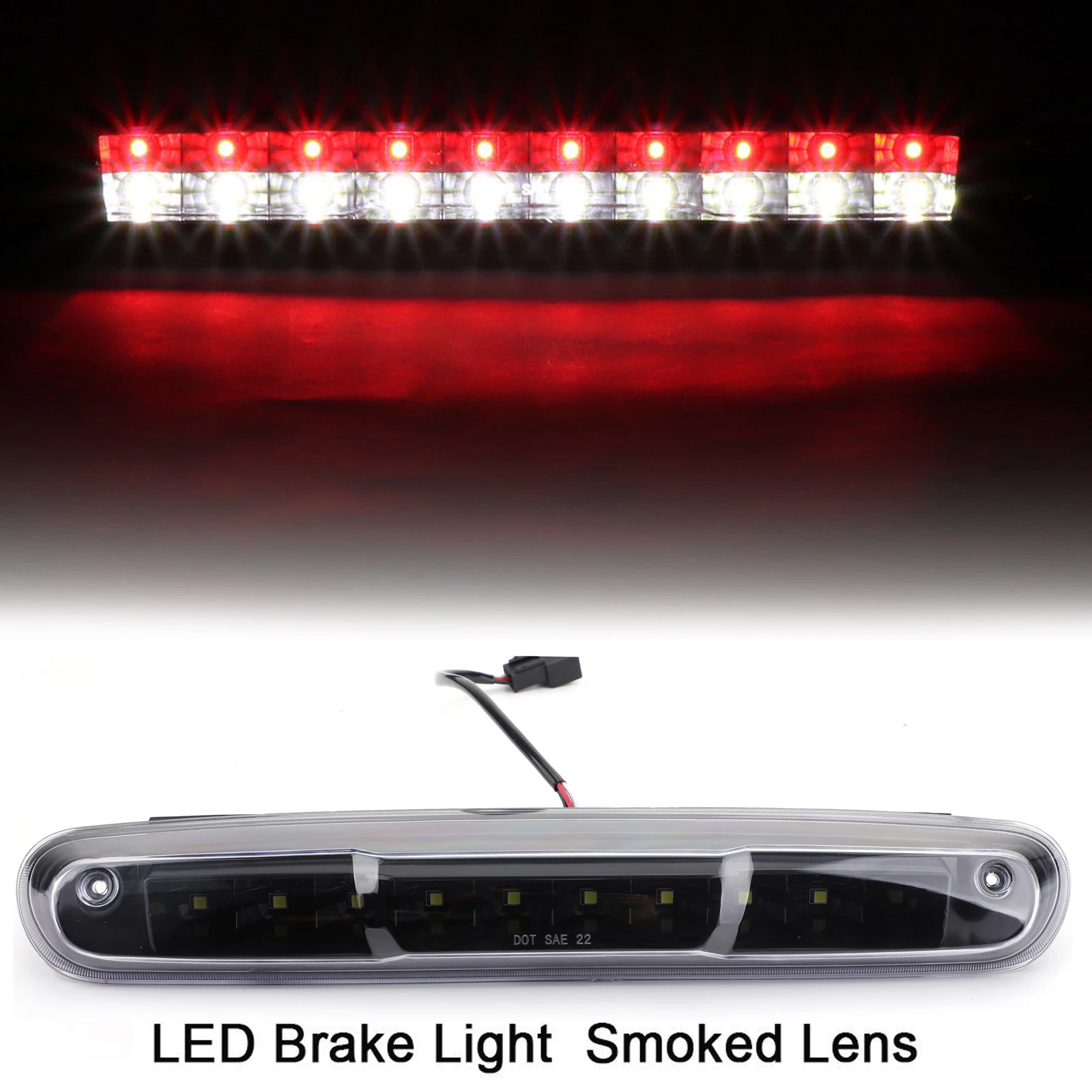 Areyourshop Led White Red Third Brake Light For Chevy Silverado For GMC Sierra 1500 2007-2013  LED Taillight