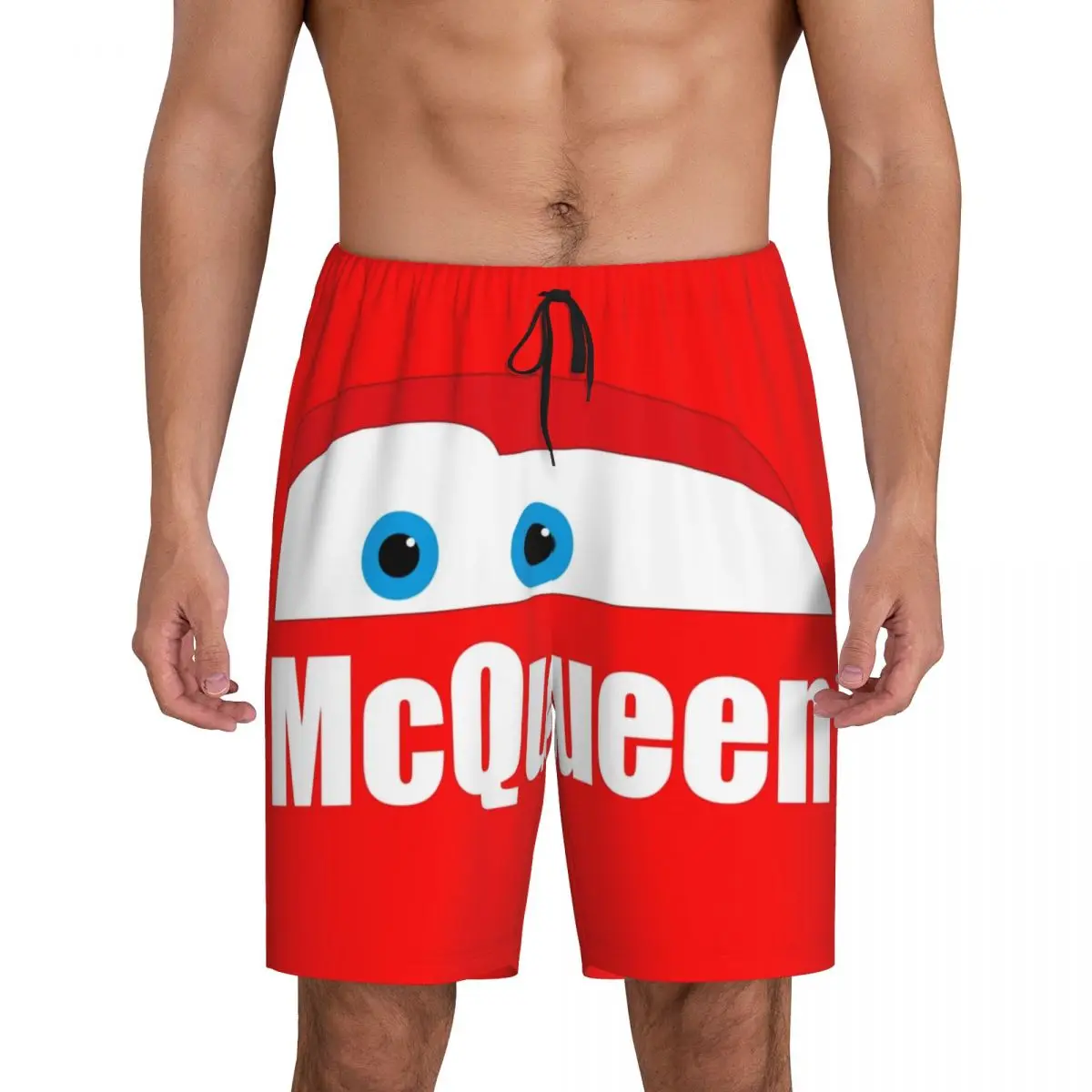 

Custom Lightning Mcqueen Cars Pajama Shorts for Men Sleepwear Lounge Bottom Stretch Sleep Short Pjs with Pockets