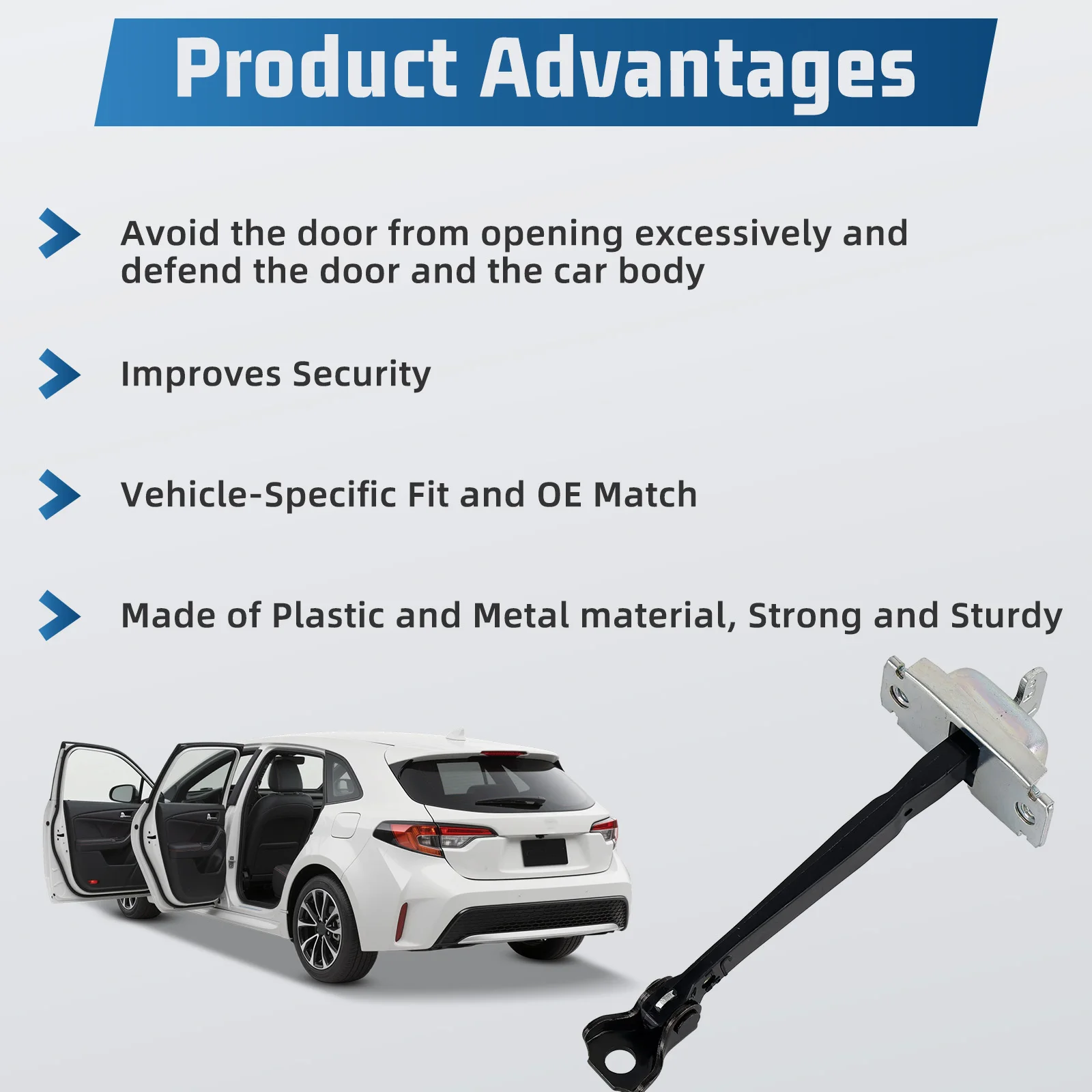 1pc porta cinta de verificação dobradiça rolha limitador dianteiro traseiro para toyota corolla se hatchback 2019 2020 2021 2022 68630-02340