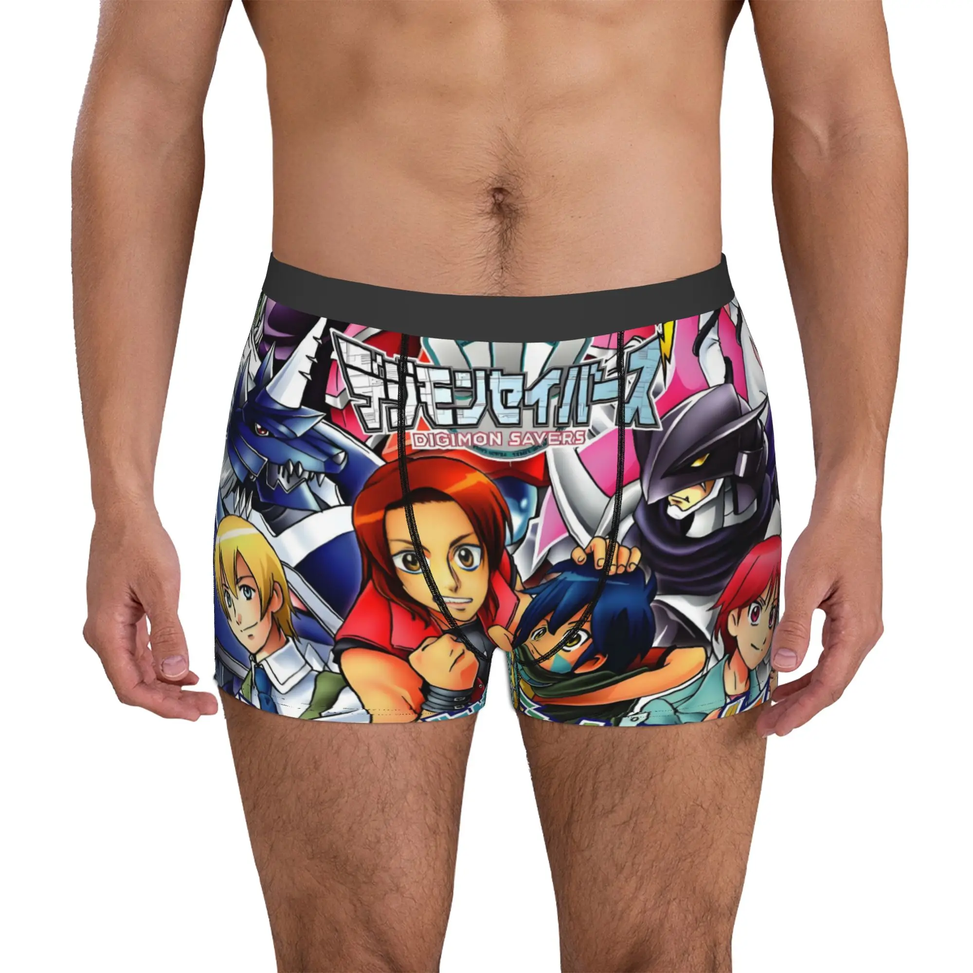 Modische Digimon Japan Anime Manga Boxershorts Unterhosen Herrenunterwäsche Komfortable Videospiel-Slips Unterwäsche