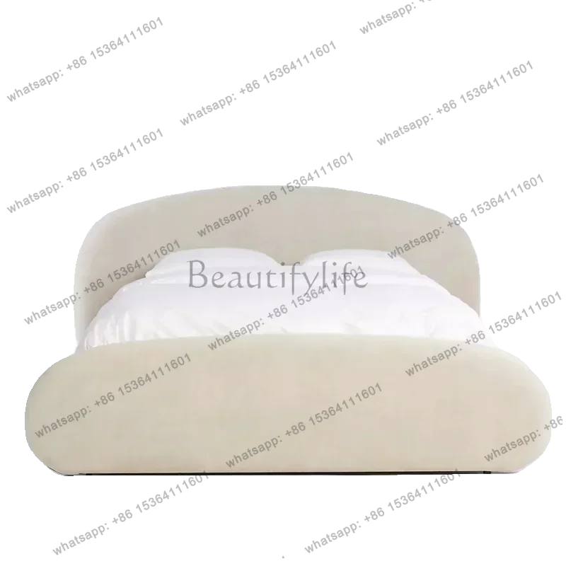 Cute Frame Decoration Bed Lumbar Support Luxury Wood Household Solid Bed Bedroom Bases Double Letto Matrimoniale Furniture Home