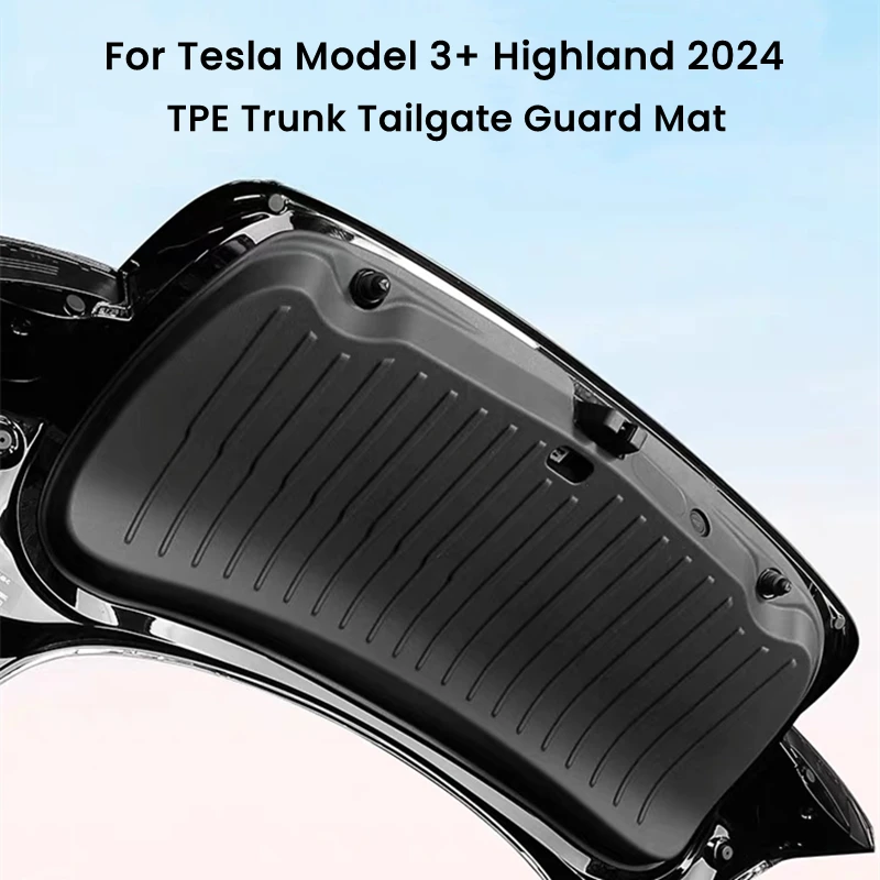 

For Tesla Model 3+ Highland 2024 Trunk Tailgate Guard Mat TPE Rear Trunk Door Protective Sticker Anti-dirt Pad Car Accessories