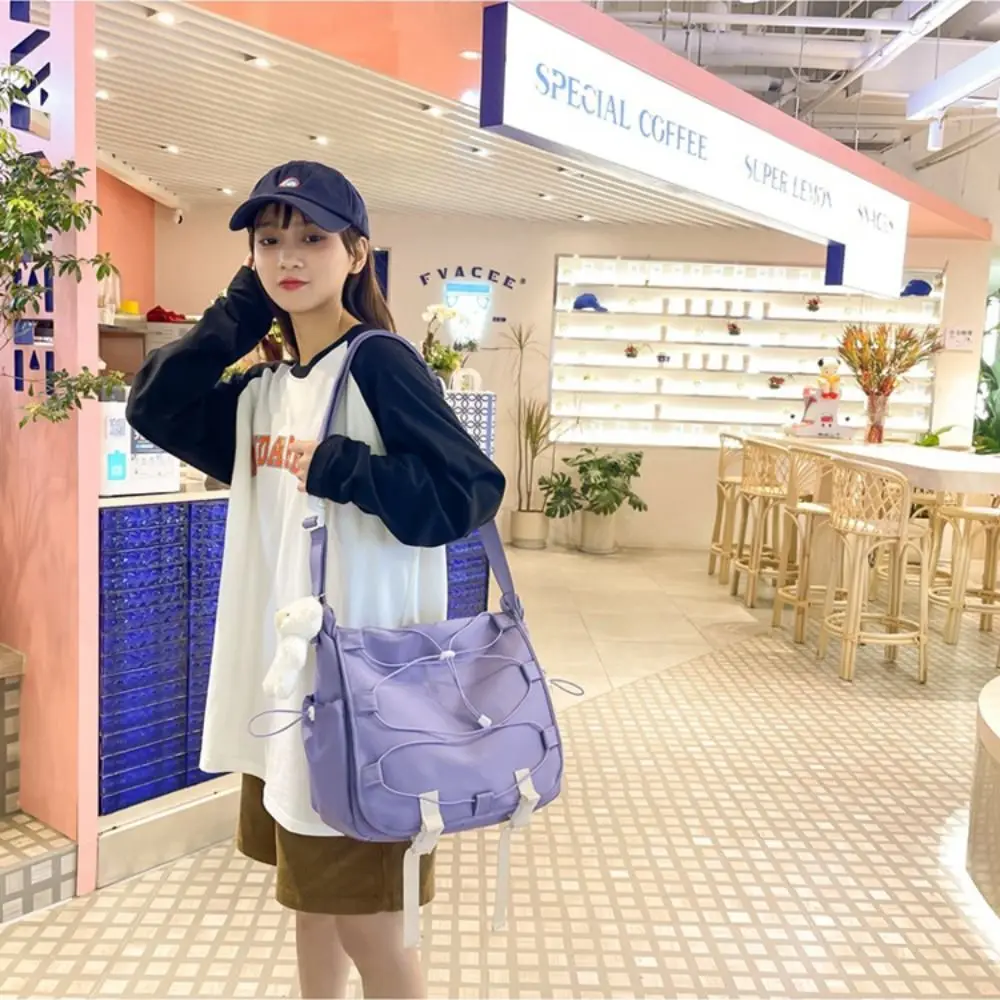 Kawaii Itabag kobiety płótno miękkie torby Crossbody dziewczyny przezroczysta torba Ita o dużej pojemności torba JK torba na ramię dla kobiet