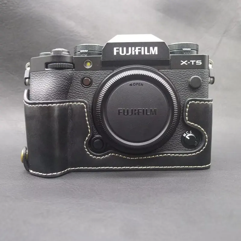 XT5 casing PU kamera untuk Fujifilm X-T5 setengah dasar Bodi