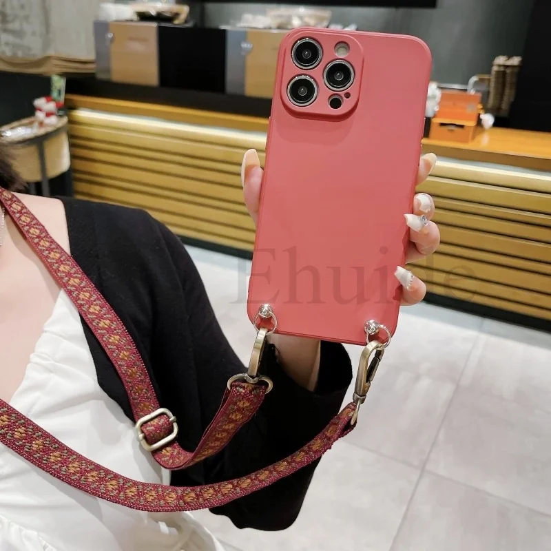 Klasyczne etui z paskiem na szyję do Xiaomi POCO X8 X7 X6 M7 Mi 15T 14T 13T Redmi Note 15 Pro Plus, miękka silikonowa obudowa z smyczą. — zdjęcie produktu 3