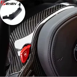 Fit For BMW 5 6 7 8 Series X3 X4 X5 X6 X7 X3M X4M X5M X6M 1PCS Carbon Fiber Car Steering Wheel Panel Decoration Cover Trim Frame