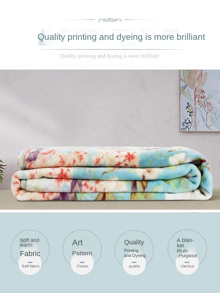 Winter Blanket Flannel Warm Coral Fleece Blanket Bed Sheet Nap Blanket Sofa Cover Spring and Autumn Blanket