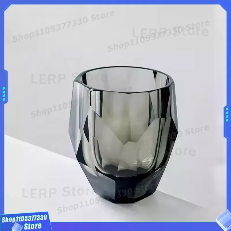 Vintage Hand Cut Crystal Whiskey Glasses Lead Free Thick Bottom Bourbon Scotch Cocktail Drinking Cup Classic Design Barware