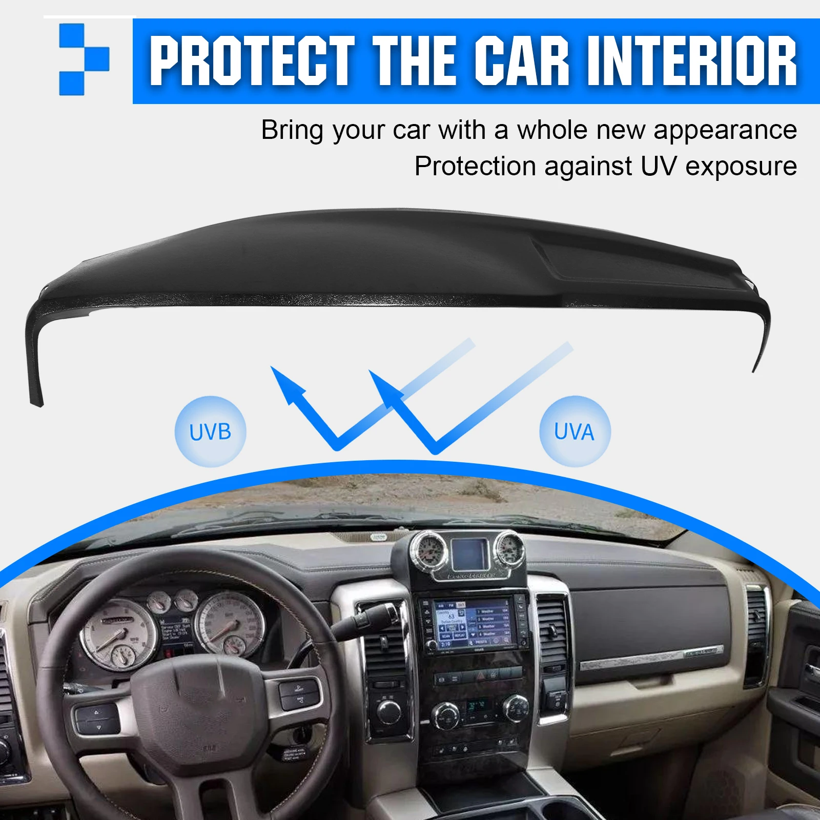 

Универсальный износостойкий противоскользящий чехол на приборную панель для RAM 1500 2500 3500 2002-2005, сменные аксессуары