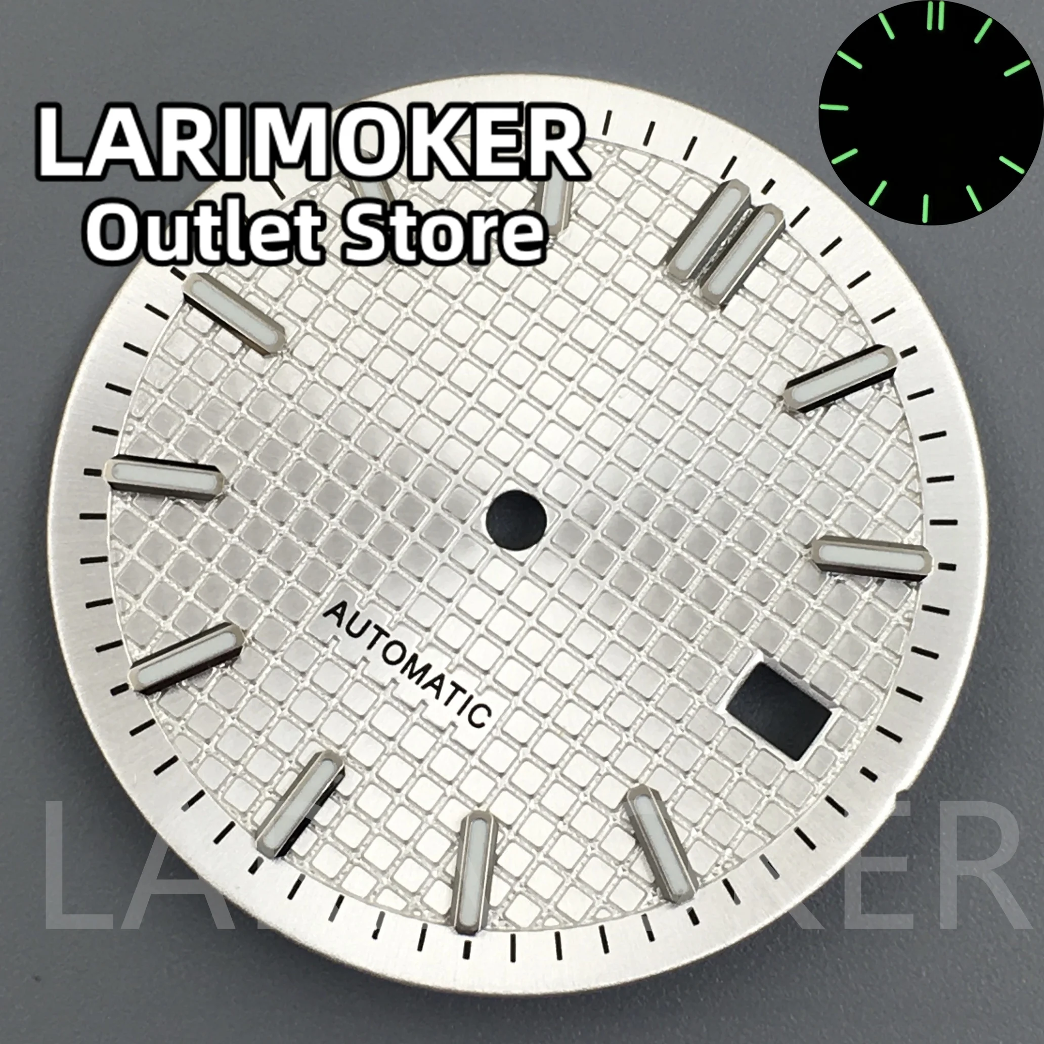 LARIMOKER 31mm 블랙 블루 골드 화이트 그린 다이얼, 빛나는 녹색, NH35 무브먼트 워치에 적합