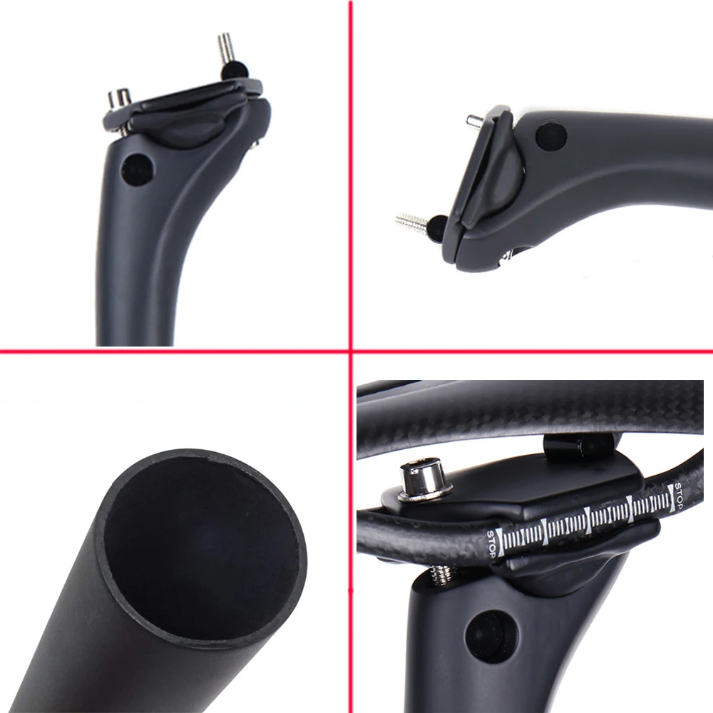 Neue Carbon-Sattelstütze für Mountainbikes, Rennrad-Sattelstütze, versetzte Sattelstütze, 20 Fahrradteile, 25,4/27,2/30,9/31,6*350/400/450mm – Detail 5