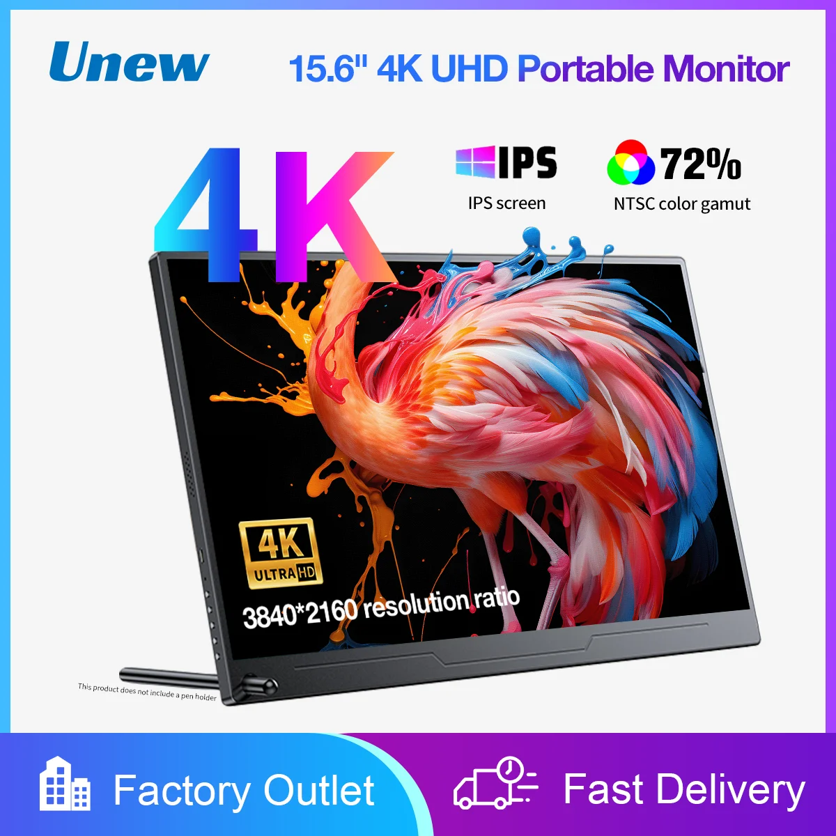 15.6인치 휴대용 모니터 UHD 3840X2160 초박형 4K IPS 스크린 PC 게임용 외부 디스플레이 Xbox 스위치 PS4/5용