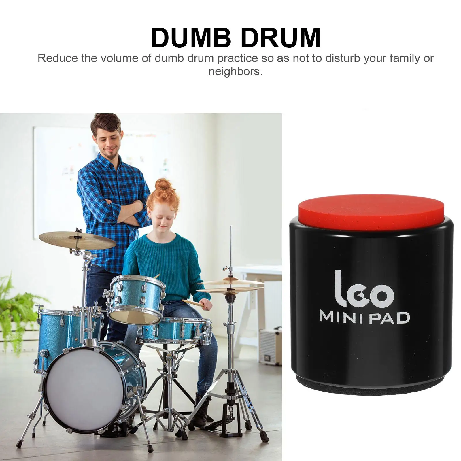 Mini cuscino per esercitazioni per batteria muta Silenziatore Cuscino per batteria portatile muto Nero Installazione casuale Flessibile Durata perfetta