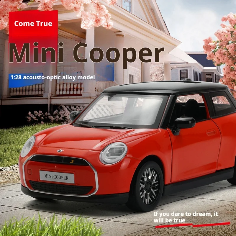 

1:28 Mini Cooper Alloy Scale Car Model Diecast Metal Miniature Car Sound＆Light Classic Car Collection Kid Toy Car Vehicle