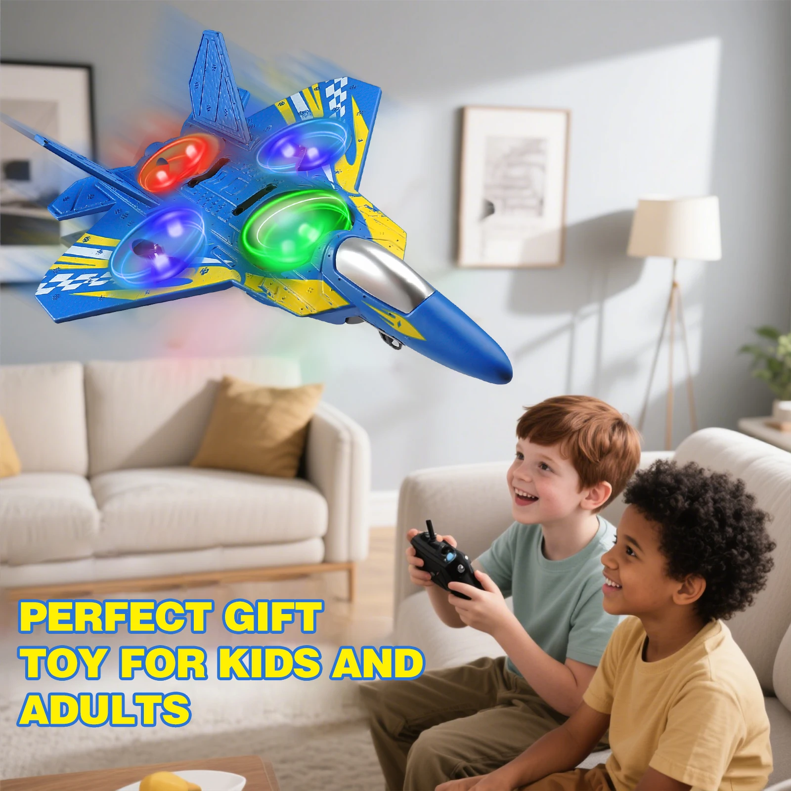 

RC Glider 2.4G Remote Control Flying Helicopter Stunt Tumbling UAV Hovering Aircraft with Colorful Lights Airplane Toy Drone