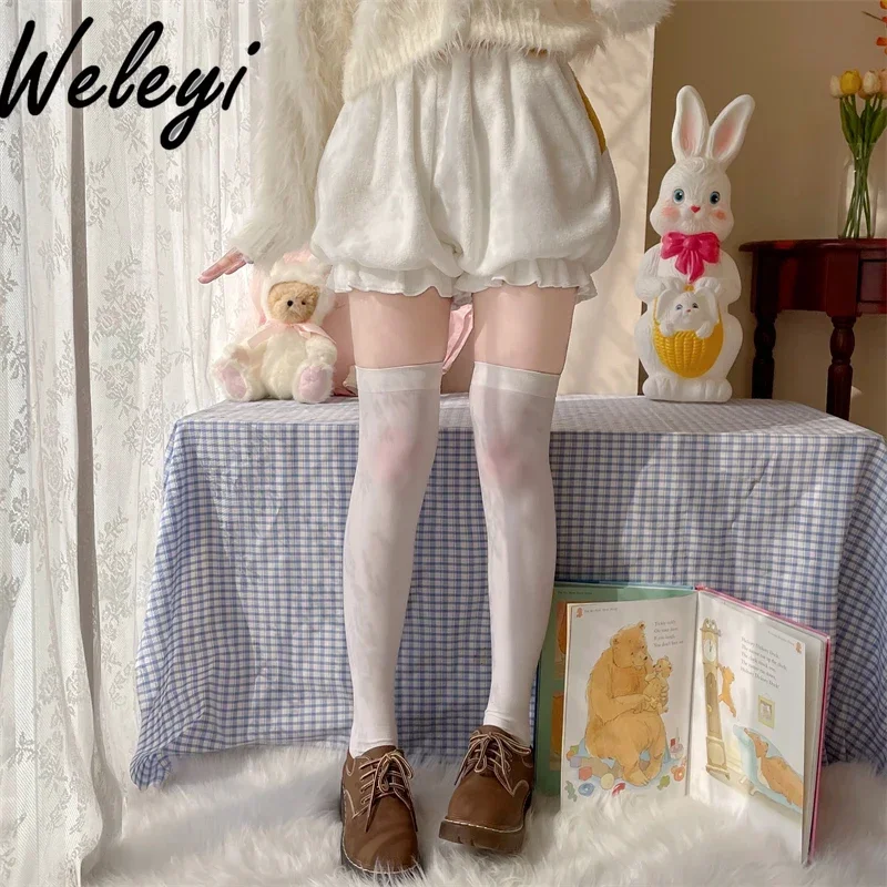 Lolita Fleece Warm Lantern Base Shorts Women's 2024 Winter Fashion New Super Cutecore Corgi Butt Tail Casual Loose Pumpkin Pants