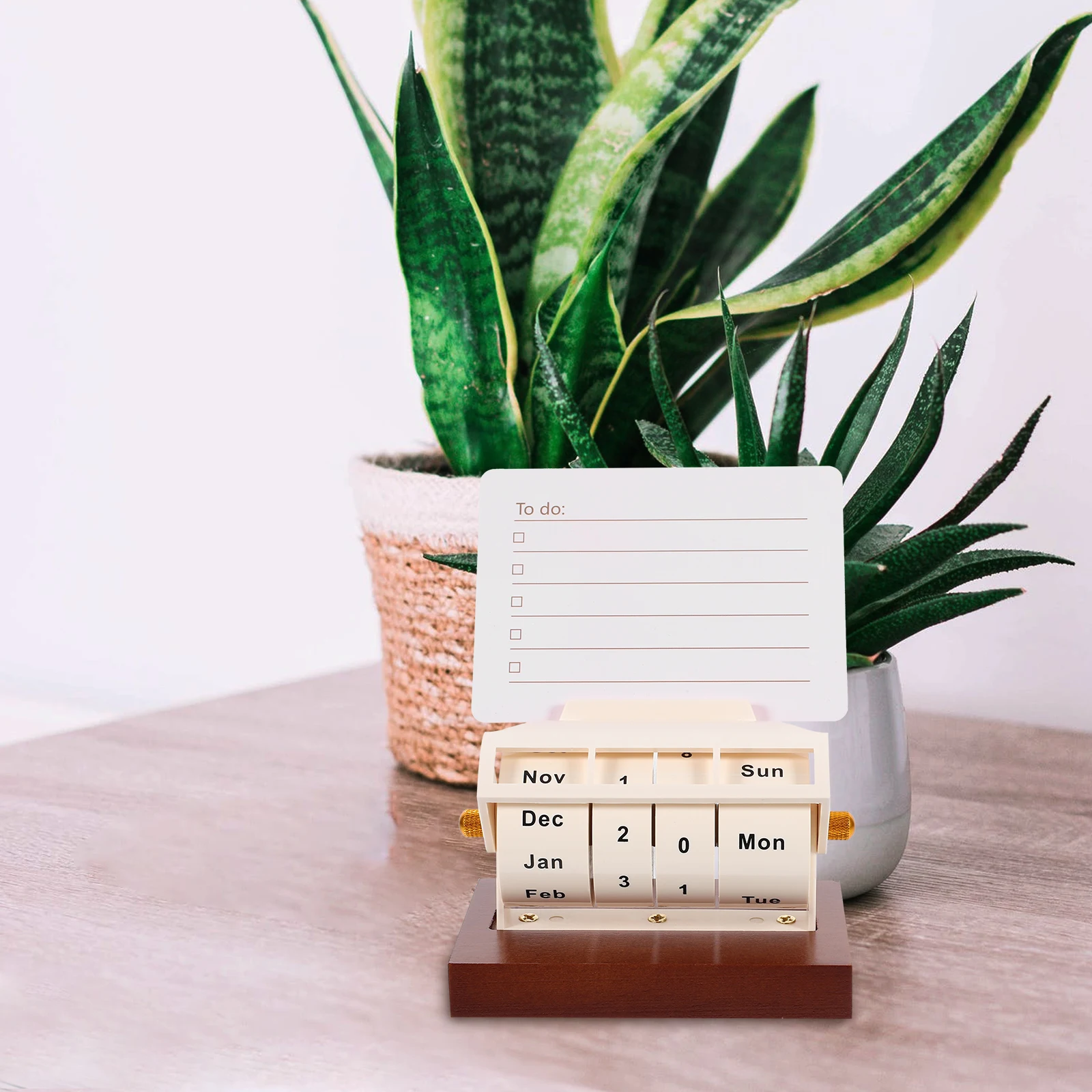 

Wooden Perpetual Calendar Desk Accessories Home Decor Cartoon Block Calendars Reusable Year after Year Practical Table Calendars