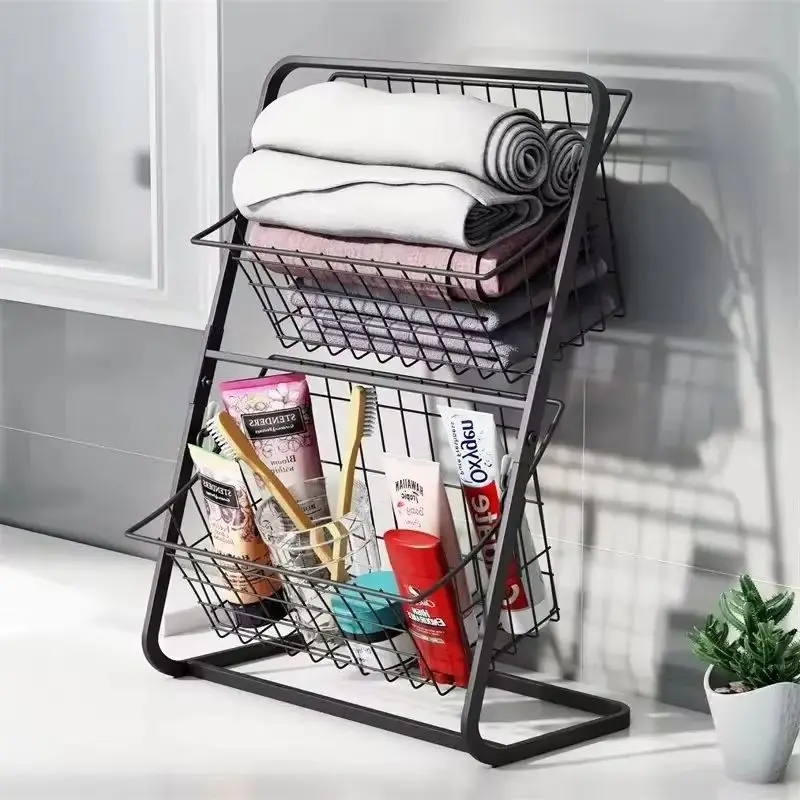 

Kitchen Organizer Shelf Double Layer Seasoning Vegetables Fruits Holder Assembly Bathroom Cosmetic Removable Stand Storage Shelf