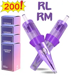 50/100/200pcs Round Magnum Tattoo Needle Cartridge Bugpin Tattoo Cartridge Needle Round Liner With Safety Membrane Tattoo Supply