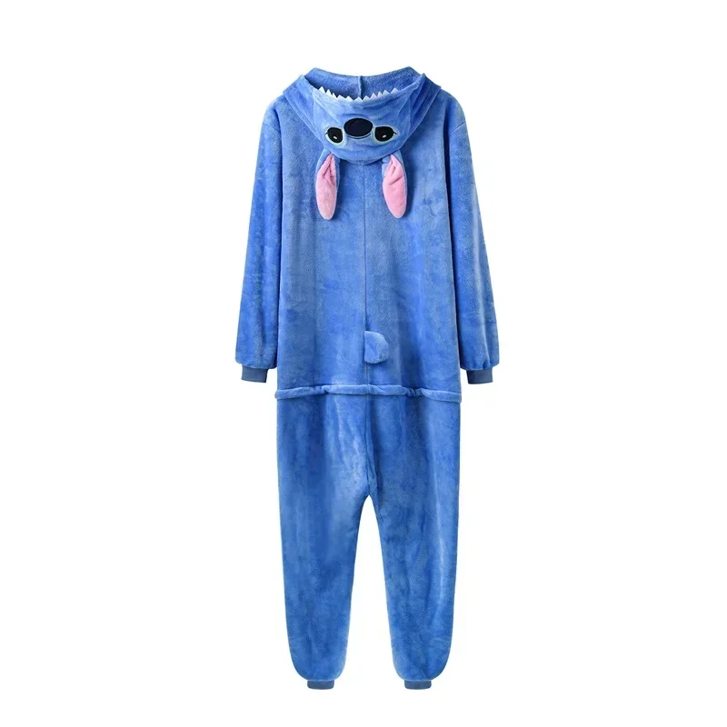 Unisex zipper onesie blue pajama animal kigurumis women winter warm sleep suit couple overall soft flannel plus XXL