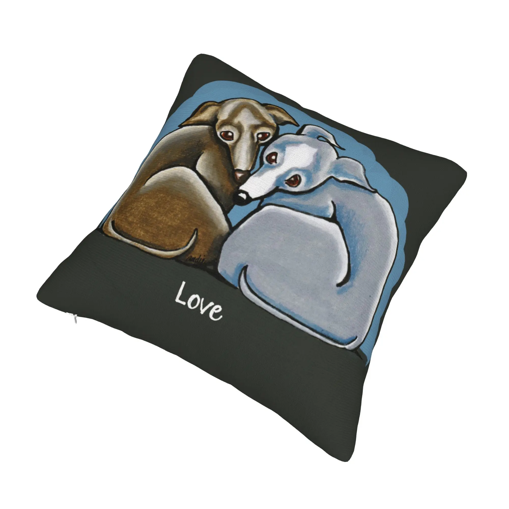 Whippet Greyhound Love Pillow Case 40x40cm Home Decor Luxury Hound Dog Chair Cushion Square Pillowcase