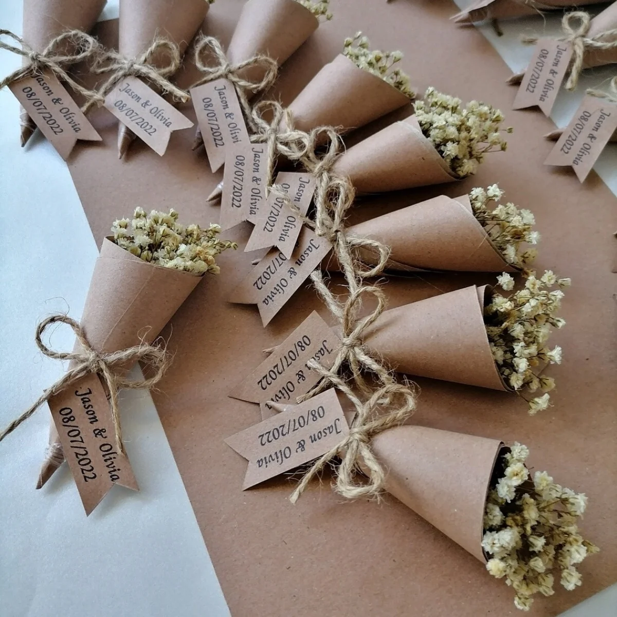 

Boho Dried Flower Bouquet Magnet Favors: Camp bachelorette, funeral favor, Personalized