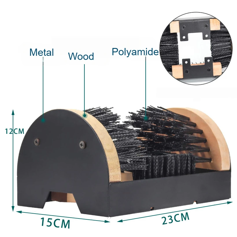 Outdoor Indoor Shoe Shiner Remove Mud Snow Doorway Courtyard Self-helped Shoe Brush Set